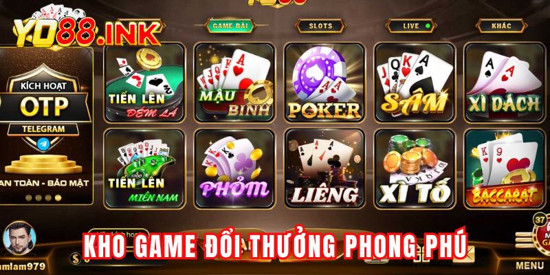 Kho game đổi thưởng phong phú của Yo88 