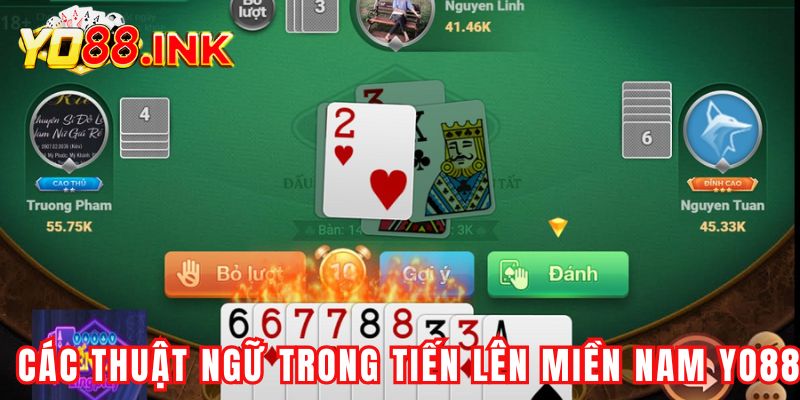 Các thuật ngữ điển hình trong Tiến lên miền nam Yo88